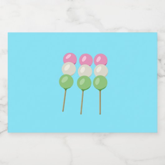 Anime Blue Pastel Dango Food Beverage Label Set Voedselcontainer Etiket (Enkel label)