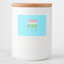 Anime Blue Pastel Dango Food Beverage Label Set Voedselcontainer Etiket