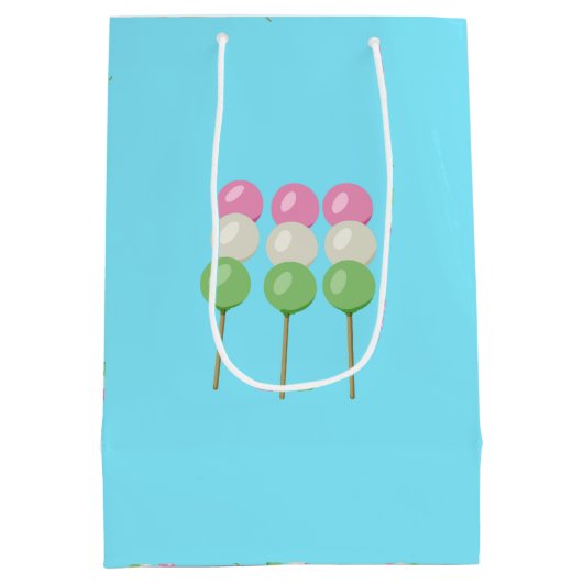Anime Blue Pastel Dango Gift Bag Medium Cadeauzakje (Achterkant)