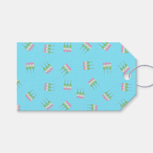 Anime Blue Pastel Dango Gift Label Cadeaulabel (Voorkant (Horizontaal))