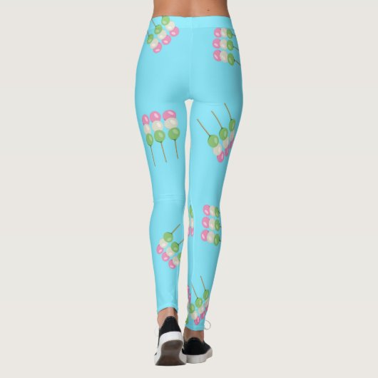 Anime Blue Pastel Dango Leggings (Achterkant)