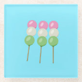 Anime Blue Pastel Dango Onderzetter Glazen Onderzetter (Voorkant)