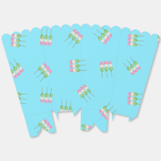 Anime Blue Pastel Dango Popcorn Favoriete Box Bedankdoosjes (Ongevouwen)
