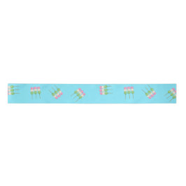 Anime Blue Pastel Dango Ribbon Satijnen Lint