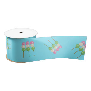 Anime Blue Pastel Dango Ribbon Satijnen Lint