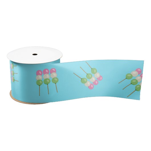 Anime Blue Pastel Dango Ribbon Satijnen Lint (Spoel)