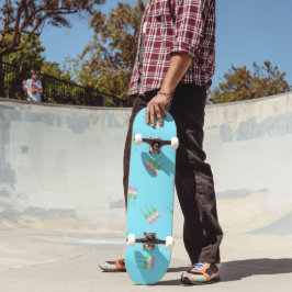 Anime Blue Pastel Dango Skateboard