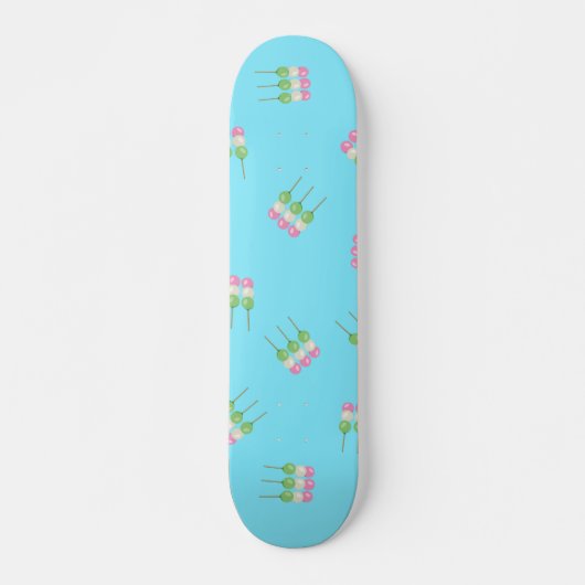 Anime Blue Pastel Dango Skateboard (Voorkant)