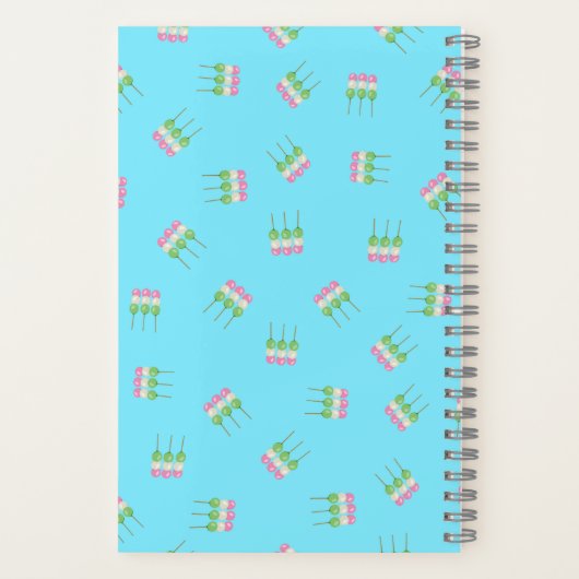 Anime Blue Pastel Dango Spiral Notitieboek (Achterkant)