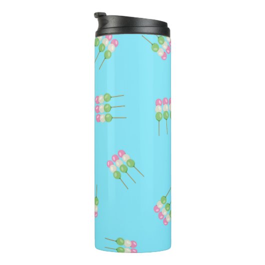 Anime Blue Pastel Dango Thermal Tumbler Thermosbeker (Geroteerd rechts)