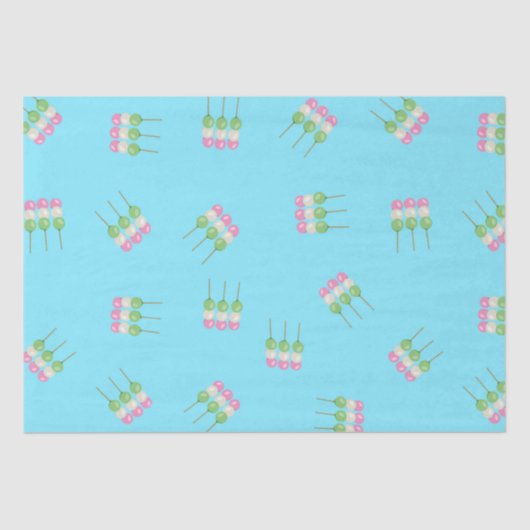 Anime Blue Pastel Dango Tissue Paper Tissuepapier (Voorkant)