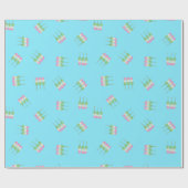 Anime Blue Pastel Dango Wrapping Paper Cadeaupapier (Vlak)