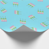 Anime Blue Pastel Dango Wrapping Paper Cadeaupapier (Hoek)
