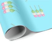 Anime Blue Pastel Dango Wrapping Paper Cadeaupapier (Rol Hoek)
