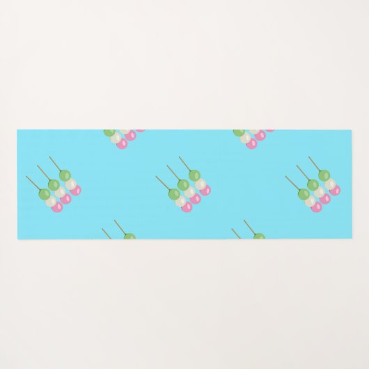 Anime Blue Pastel Dango Yoga Mat (Achterkant (horizontaal))