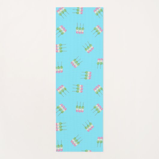 Anime Blue Pastel Dango Yoga Mat (Voorkant)