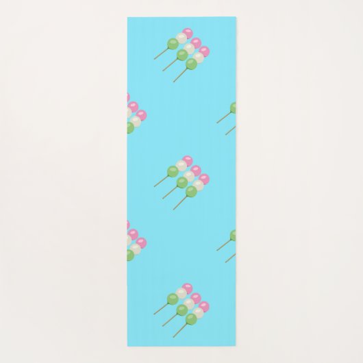 Anime Blue Pastel Dango Yoga Mat (Achterkant)