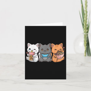 Anime Boba Tea Bubble Tea Gaming Gamer Ramen Cat Kaart