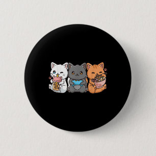 Anime Boba Tea Bubble Tea Gaming Gamer Ramen Cat Ronde Button 5,7 Cm