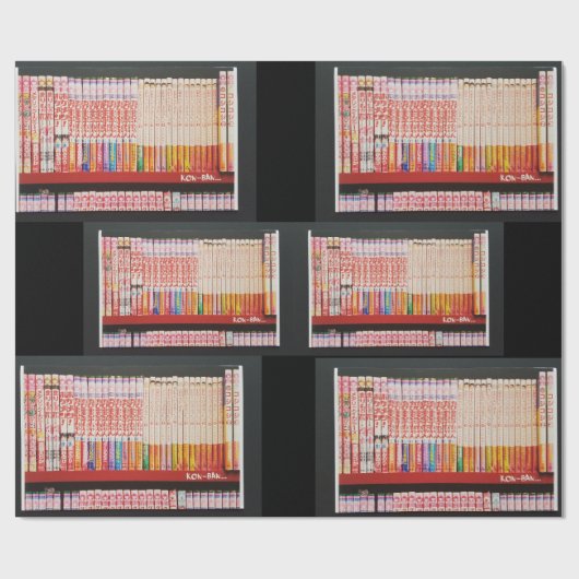 Anime Books Wrapping Paper Cadeaupapier (Vlak)