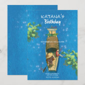 Anime-boot zomeravontuur blauw water kaart (Voorkant / Achterkant)