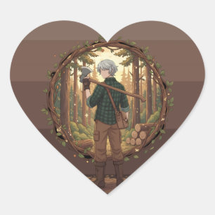 Anime Bosbeschermer Hart Sticker