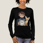 Anime Boy beroemd gemaakt door Clock & Fennec Fox Tri-Blend Shirt (Voorkant)