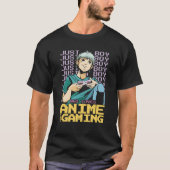 Anime Boy die VideoGames speelt T-shirt (Voorkant)