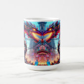 Anime Boy en Dragon in een dystopische wereld Koffiemok (Center)