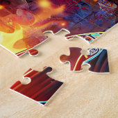 Anime Boy en Dragon in een dystopische wereld Legpuzzel (Zijkant)