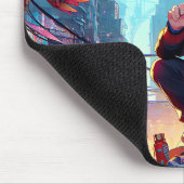 Anime Boy en Dragon in een dystopische wereld Muismat (Hoek)