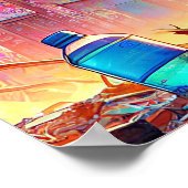 Anime Boy en Dragon in een dystopische wereld Poster (Hoek)