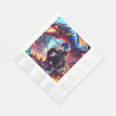 Anime Boy en Dragon in een dystopische wereld Servet (Hoek)