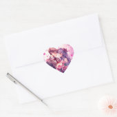 Anime Boy en meisje Valentijnsdag Hart Sticker (Envelop)