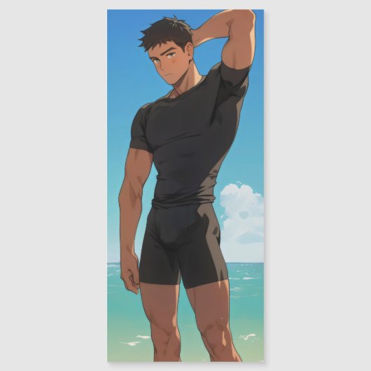 Anime Boy op het strand (Voorkant)