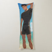 Anime Boy op het strand Lichaamskussen (Achterkant (Verticaal))