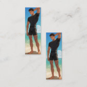 Anime Boy op het strand Mini Visitekaartje (Voorkant / Achterkant)