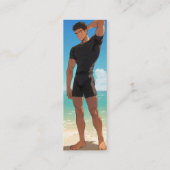 Anime Boy op het strand Mini Visitekaartje (Achterkant)