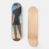 Anime Boy op het strand Persoonlijk Skateboard (Voorkant)