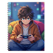 Anime Boy playing Video Game  Notitieboek (Voorkant)