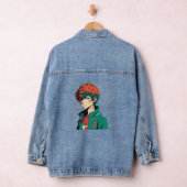 Anime Boy: Sinaasappel en groen haar - Manga Delig Denim Jacket (Hangar)