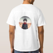 Anime Boy Standing in Desert Landscape – Anime Adv T-shirt (Achterkant)
