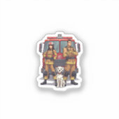 Anime Brandweerteam & Dalmatische Vinyl Sticker (Voorkant)