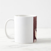 Anime bruine harige meid met platte ogen koffiemok (Links)