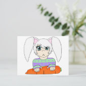 Anime Bunny Rabbit Boy met wortel Briefkaart (Staand voorkant)