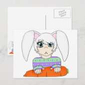Anime Bunny Rabbit Boy met wortel Briefkaart (Voorkant / Achterkant)