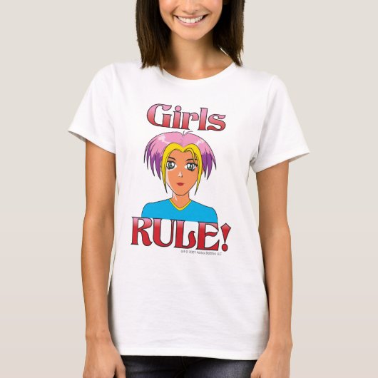 Anime Cartoon Girls Rule T-shirt (Voorkant)