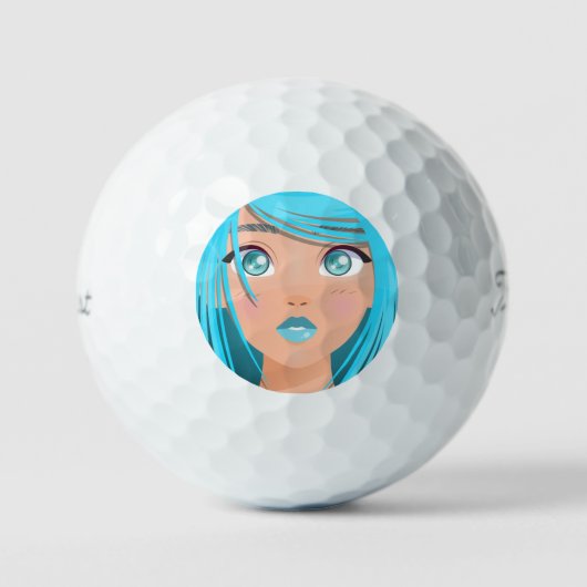ANIME CARTOON MEISJE GOLFBALLEN (Voorkant)