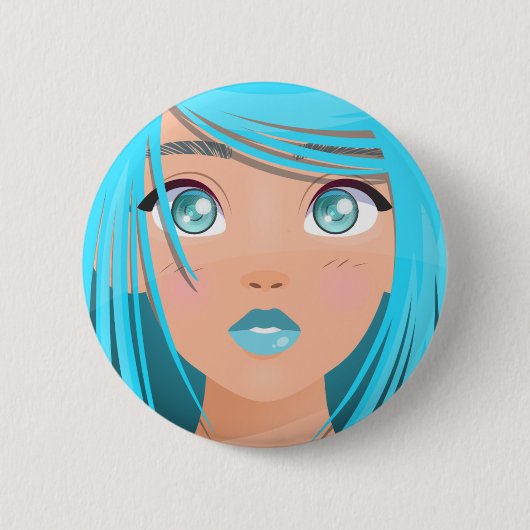 ANIME CARTOON MEISJE RONDE BUTTON 5,7 CM (Voorkant)