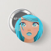 ANIME CARTOON MEISJE RONDE BUTTON 5,7 CM (Voorkant /achterkant)